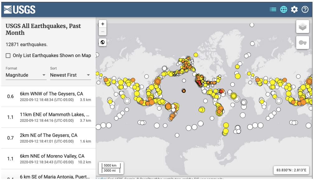 30-Day EQ Map World